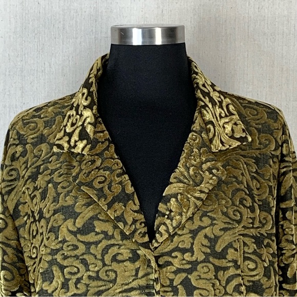 Diane Von‎ Furstenberg~Women's Velvet Scroll Long Sleeve Button Up Blouse~Sz 3X - Picture 3 of 12